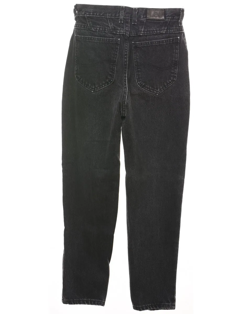 High Waist Black Tapered Lee Jeans - W24 L32