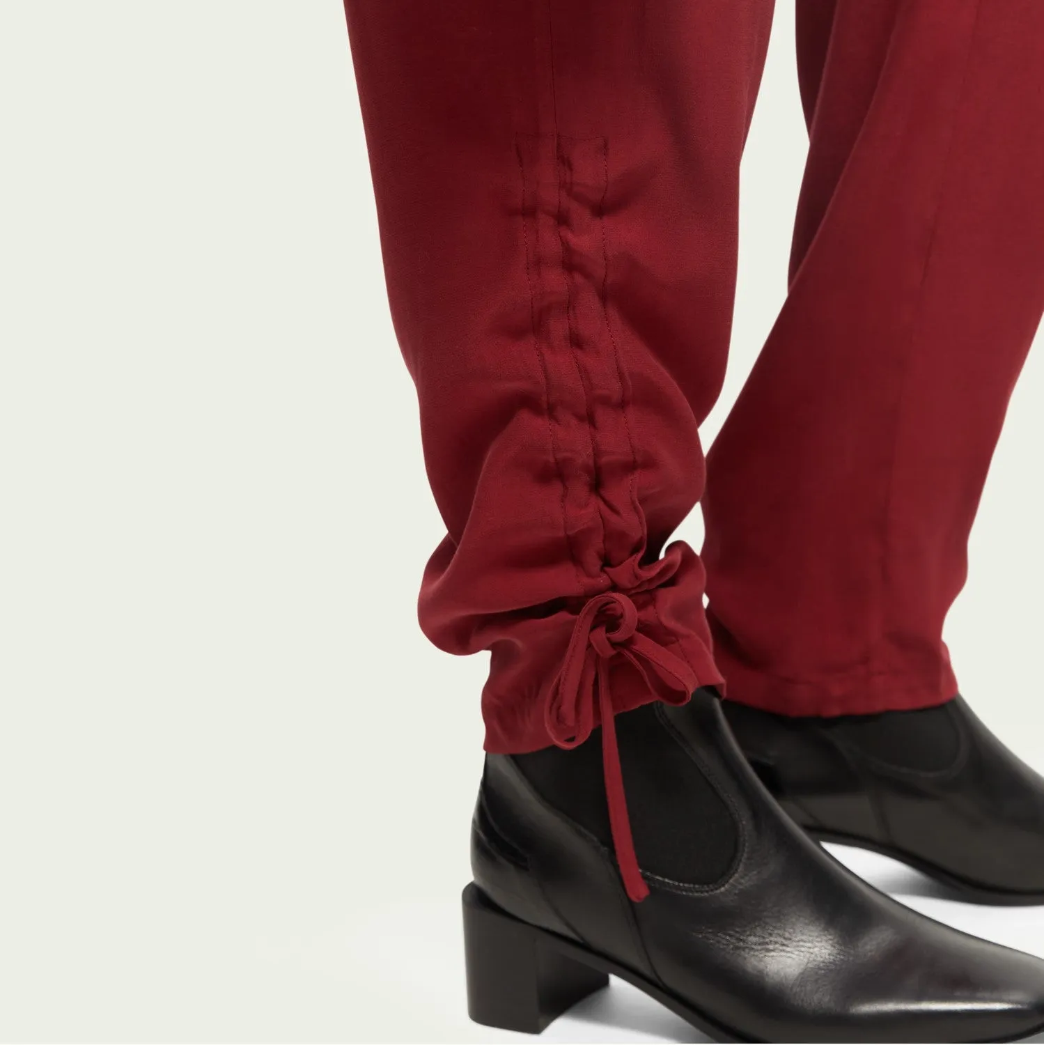 Jumpsuit with Gathered Details (Red)