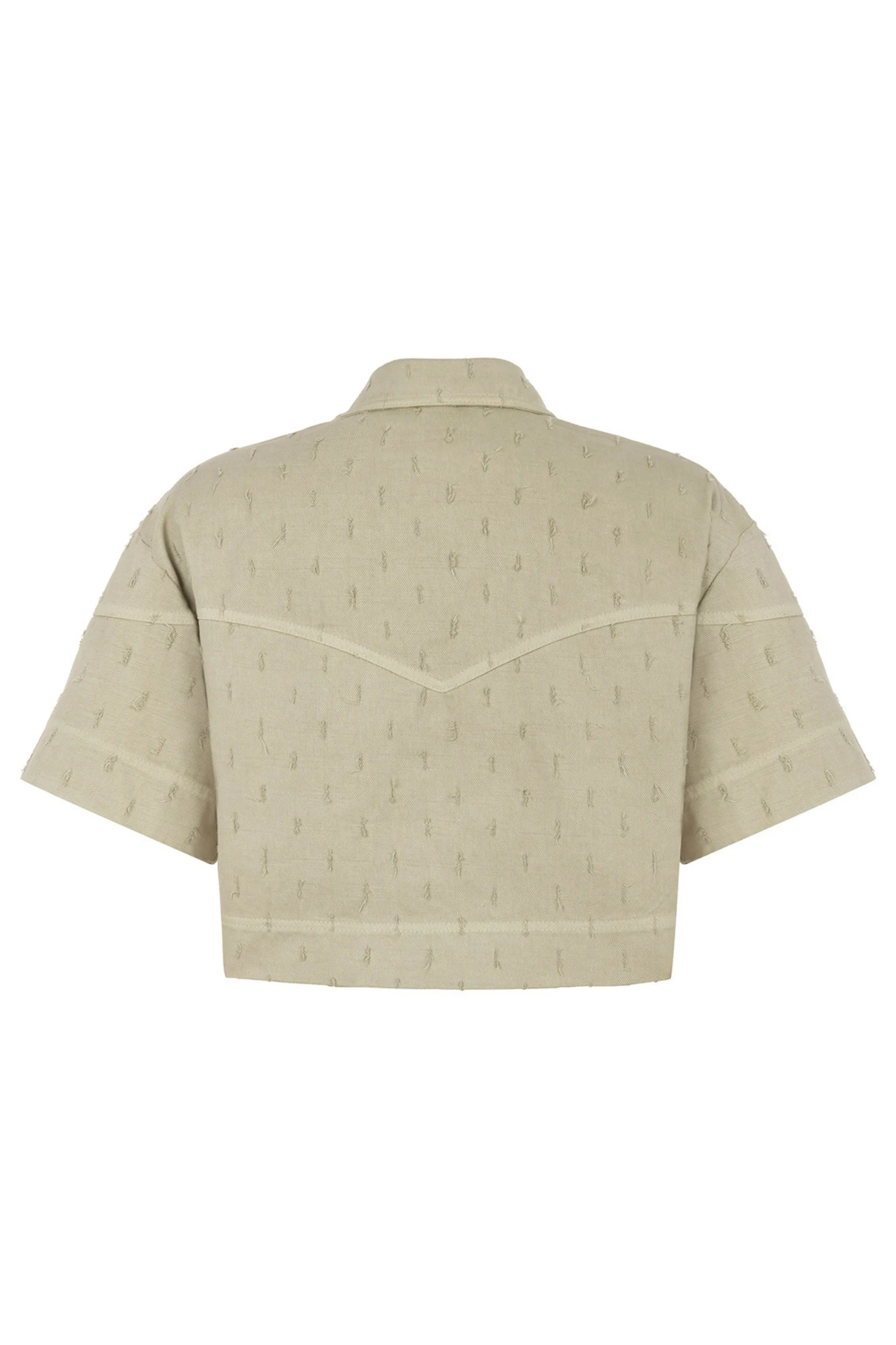 Khaki Accessory Designed Denim Jacket