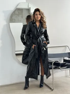 Lacquer trench coat