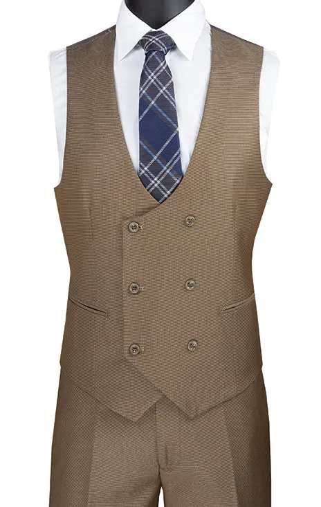 (Limited Sizes) Modern Fit 3 Piece Khaki Suit