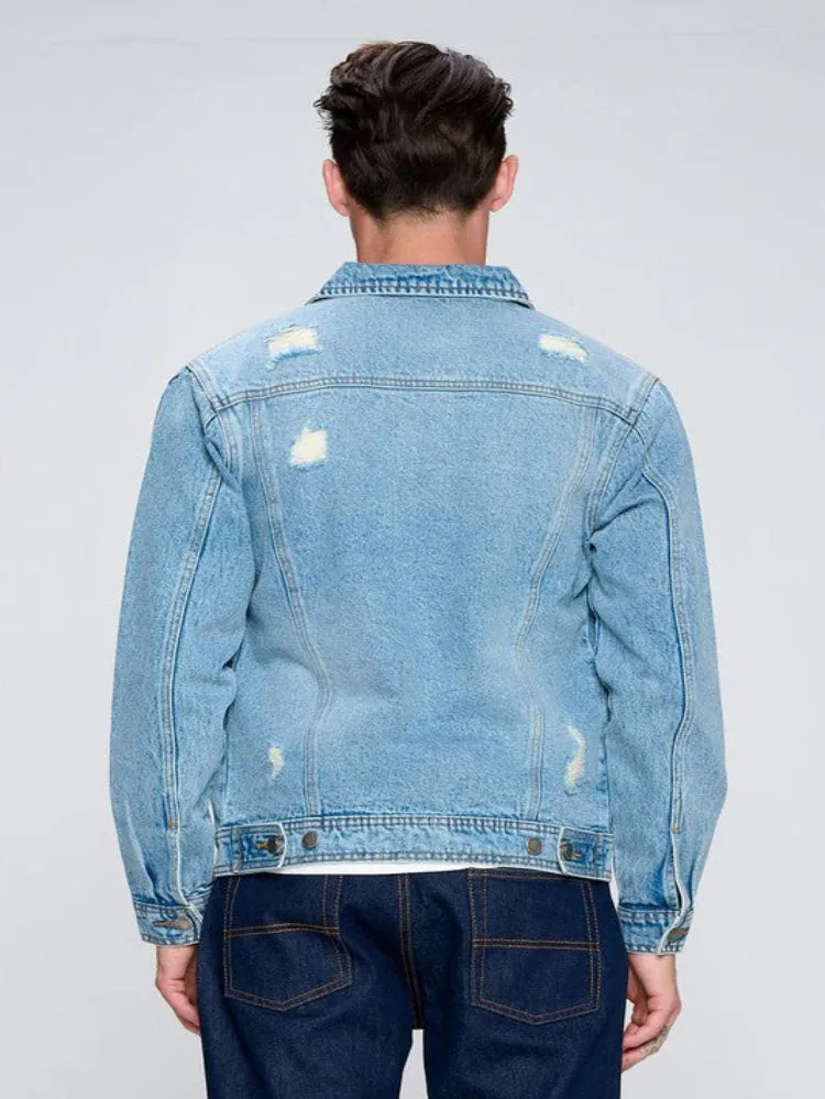 Men's Distressed Denim Jacket