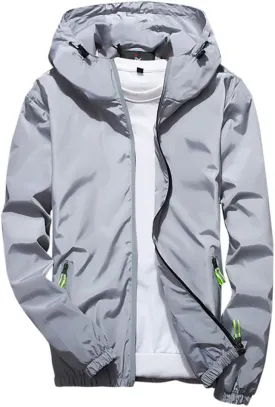 Men's Jacket Fashion Rain Jacket Windbreaker Lightweight Shell Raincoat With Hood Golf Hiking Travel, M-7XL