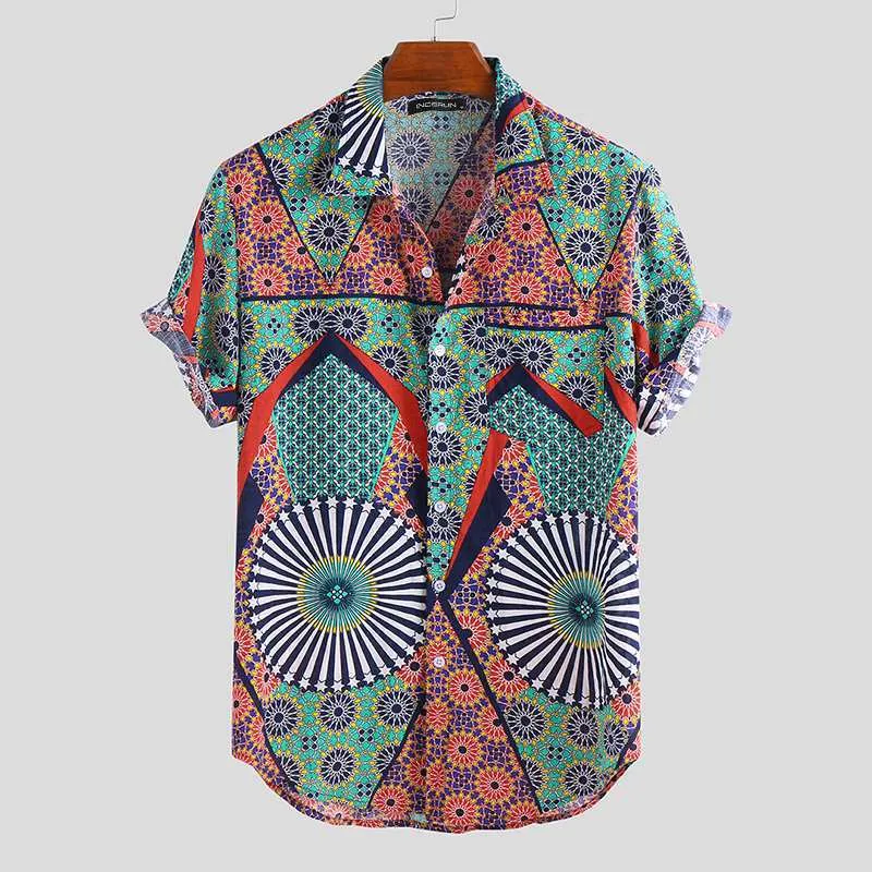 Men's Printed Short Sleeve Beach Wear Shirt - GlamzLife