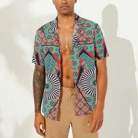 Men's Printed Short Sleeve Beach Wear Shirt - GlamzLife