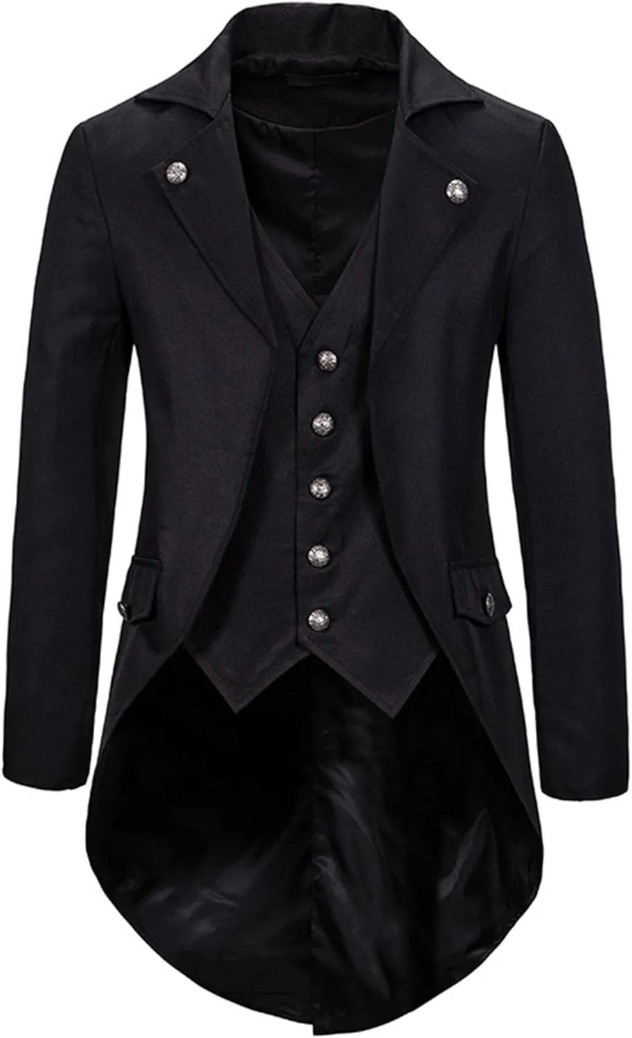 Mens Tails Slim Fit Tailcoat Dress Coat Gothic Tailcoat Tuxedo Jacket Dinner Party Wedding Blazer Suit Jacket