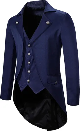 Mens Tails Slim Fit Tailcoat Dress Coat Gothic Tailcoat Tuxedo Jacket Dinner Party Wedding Blazer Suit Jacket
