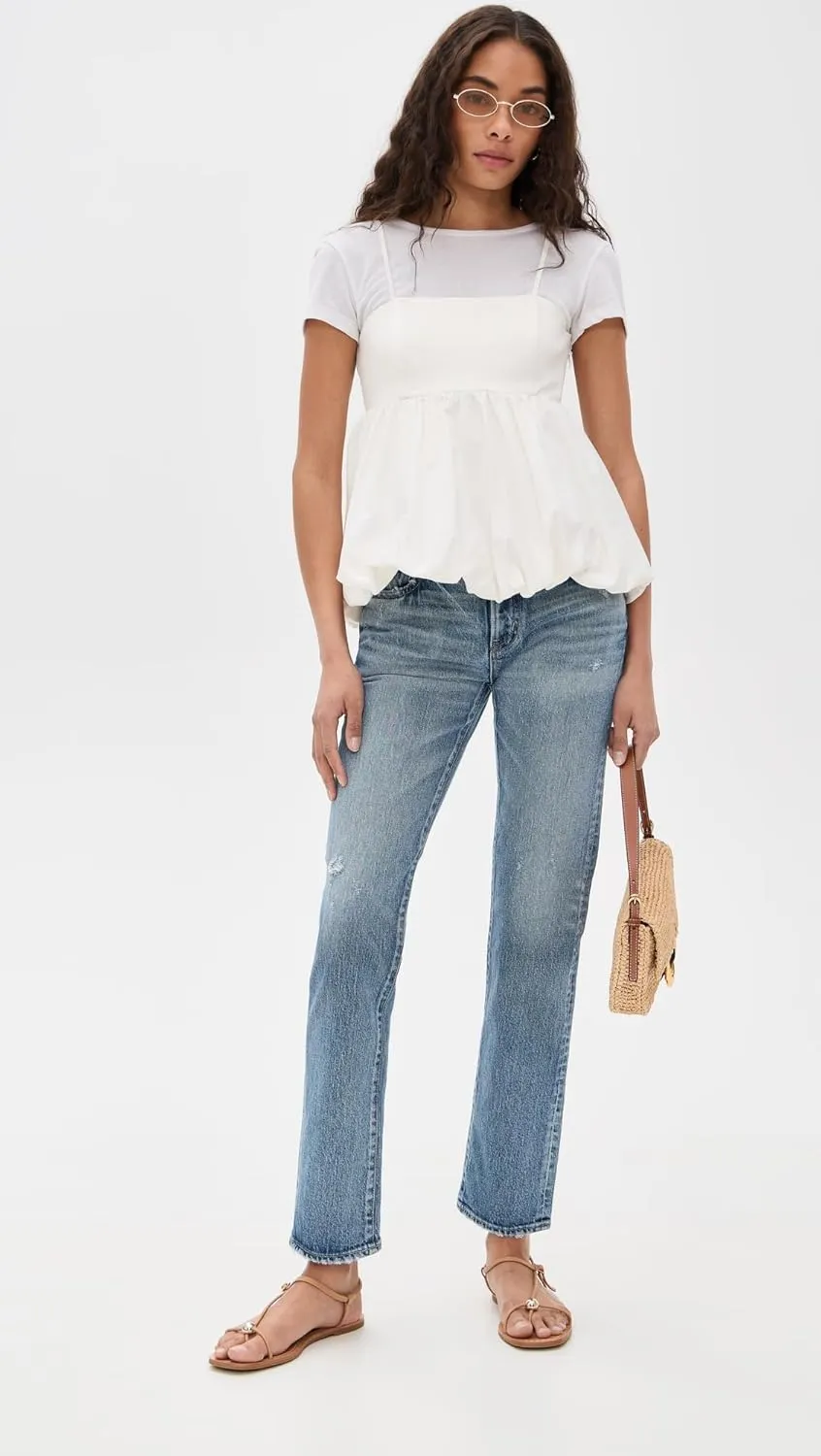 MOUSSY VINTAGE Women's Farmingdale Slim Straight Jeans