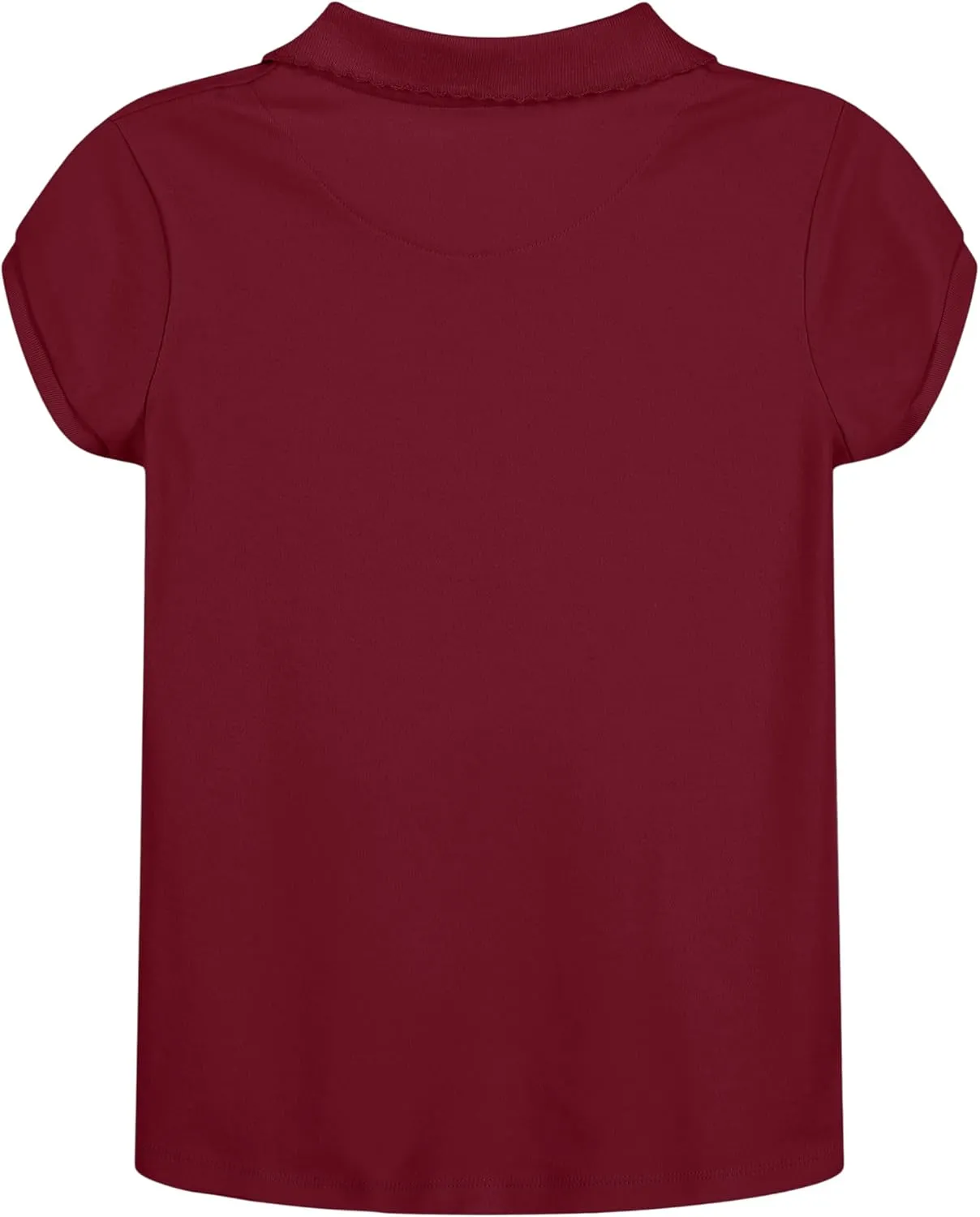 Nautica Girls' School Uniform Short Sleeve Polo Shirt, Button Closure, Soft Pique Fabric