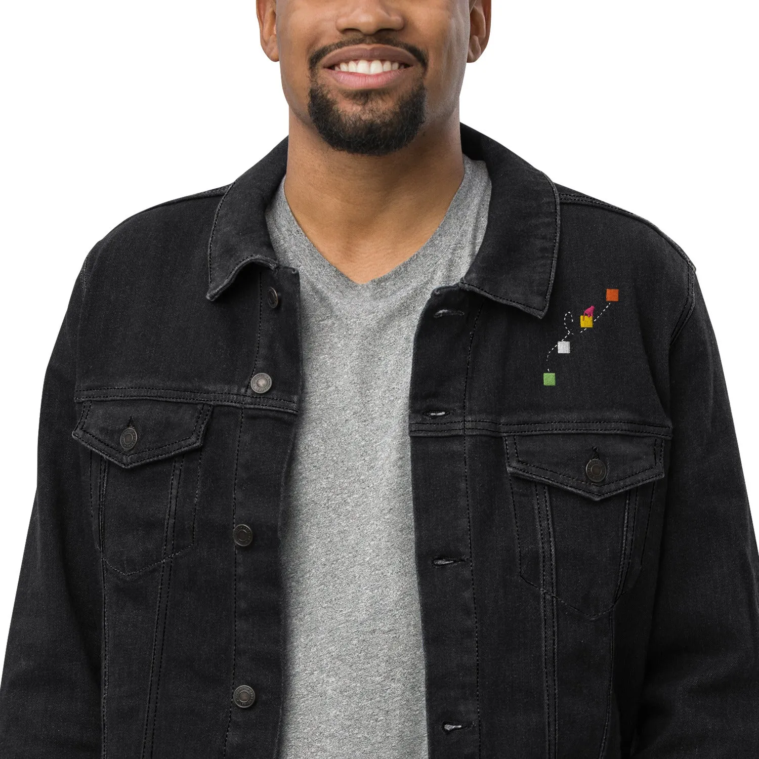 NEVER GIVE UP Unisex Denim Jacket