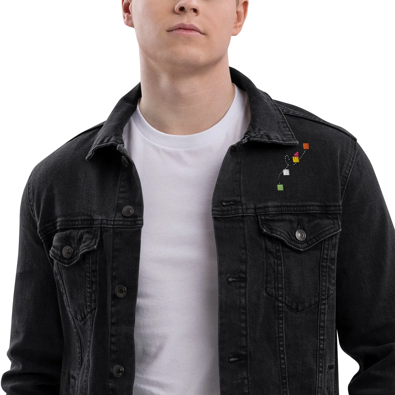 NEVER GIVE UP Unisex Denim Jacket