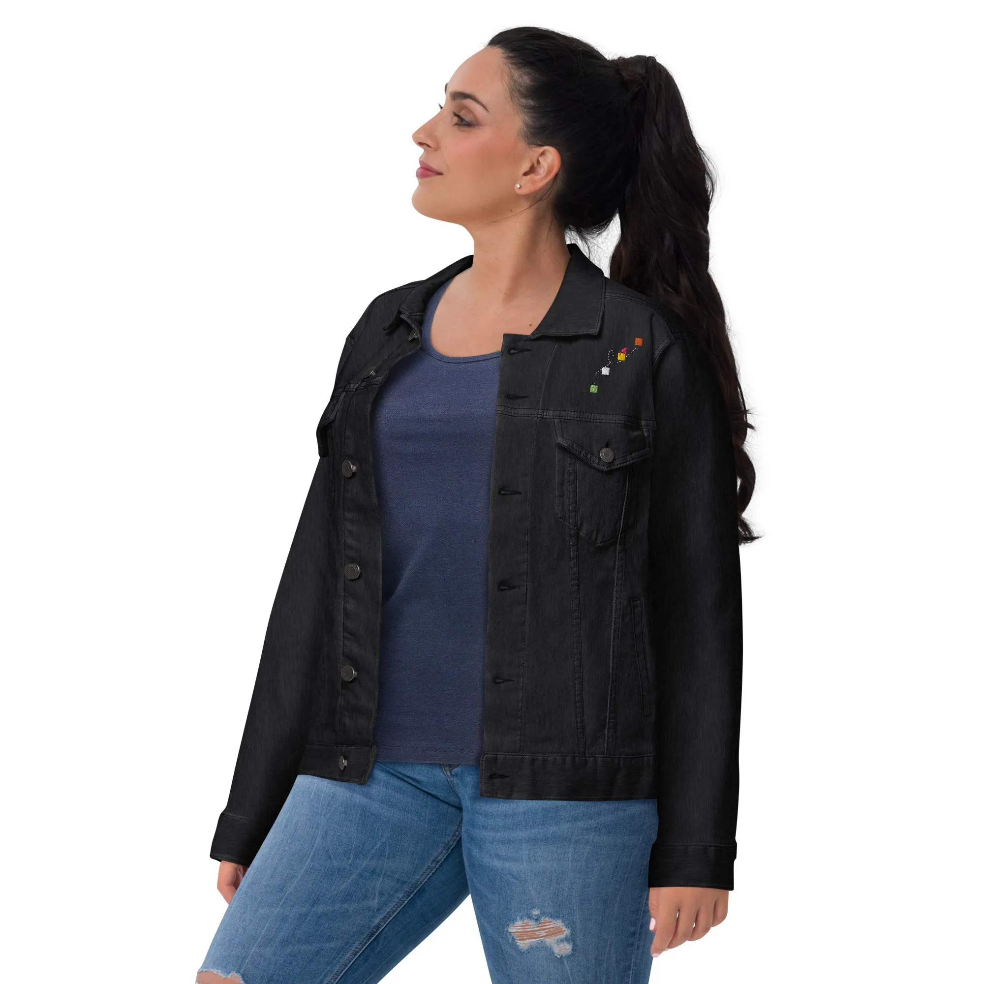 NEVER GIVE UP Unisex Denim Jacket