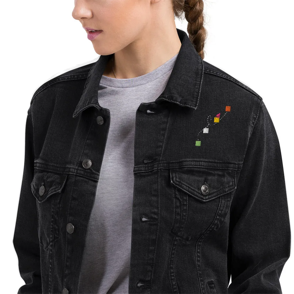 NEVER GIVE UP Unisex Denim Jacket