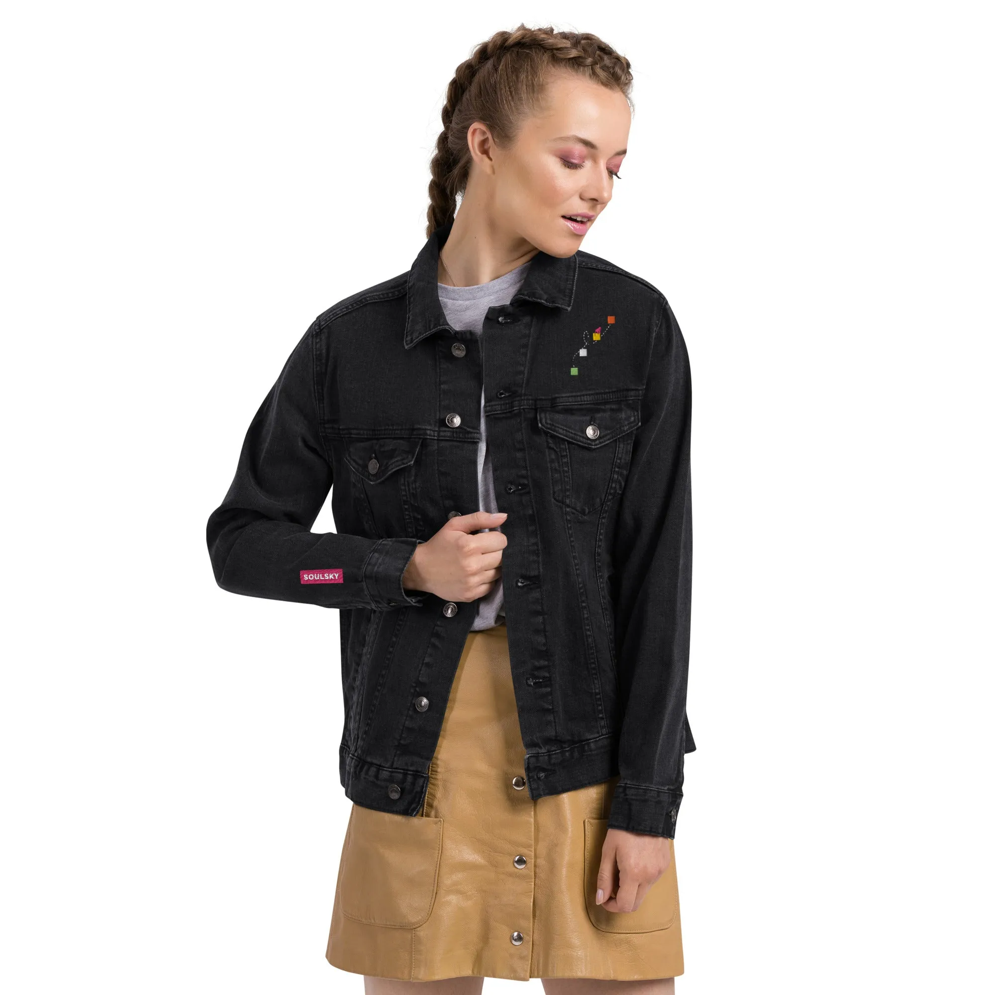 NEVER GIVE UP Unisex Denim Jacket