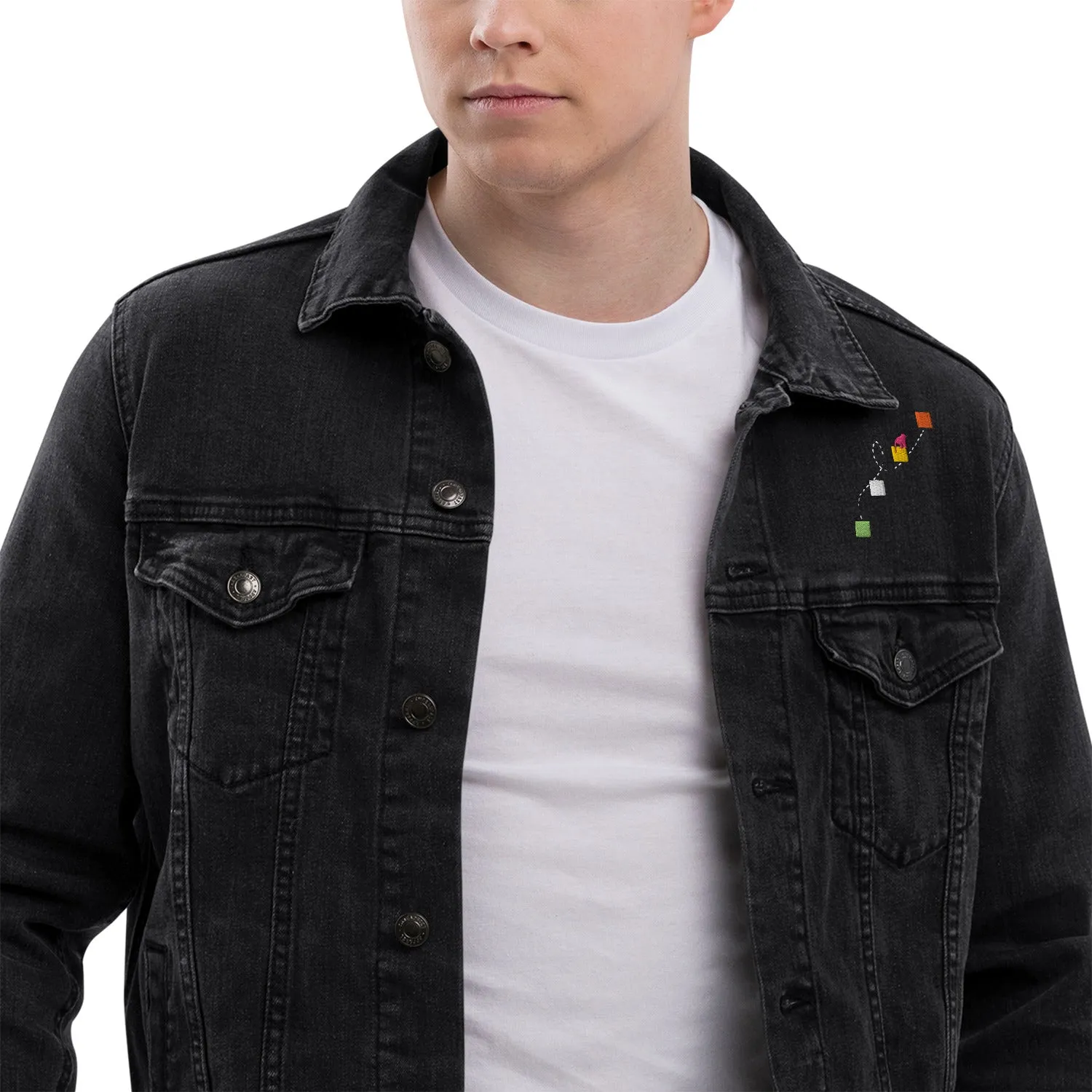 NEVER GIVE UP Unisex Denim Jacket