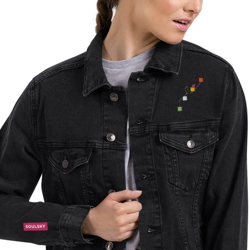 NEVER GIVE UP Unisex Denim Jacket