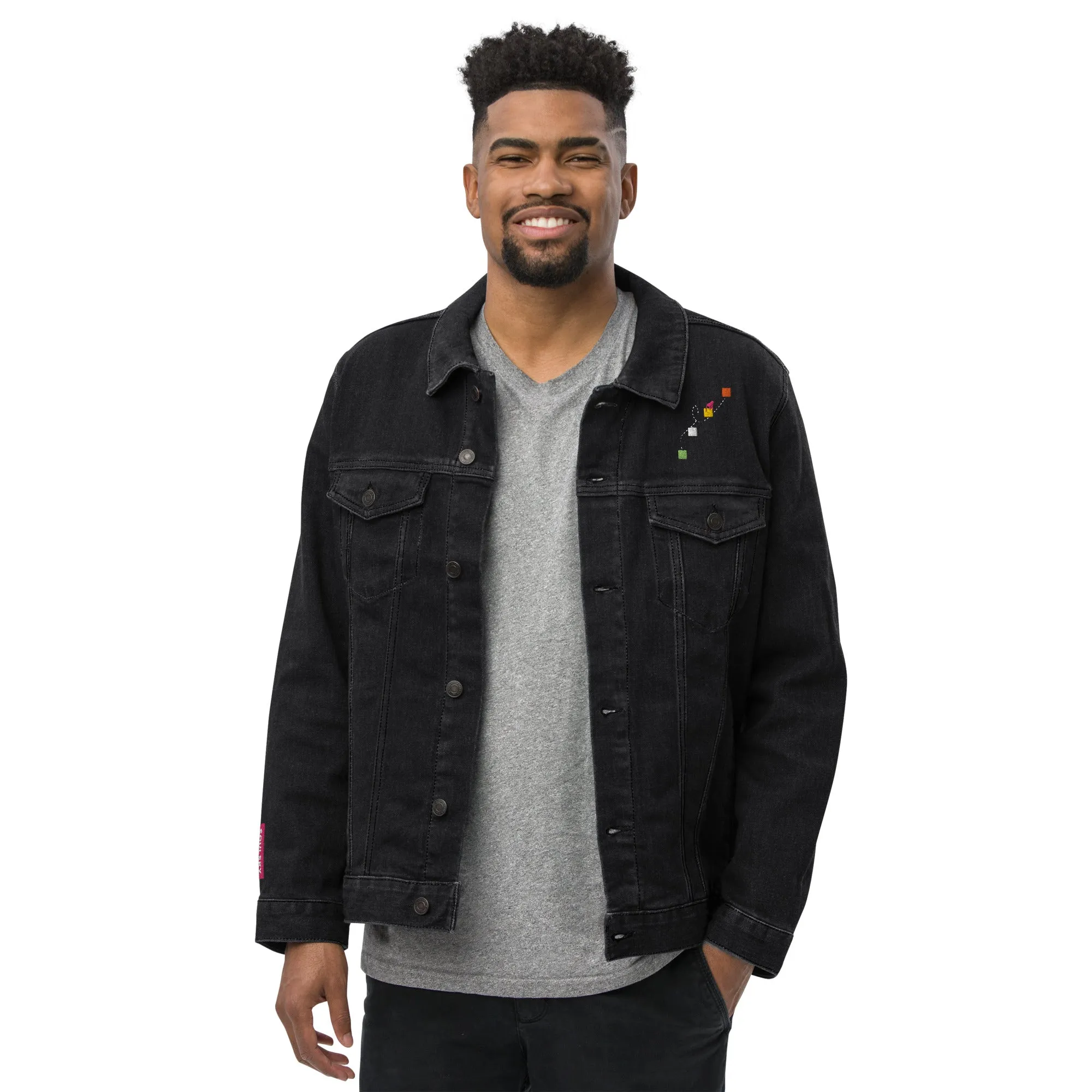 NEVER GIVE UP Unisex Denim Jacket
