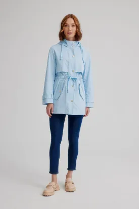 Nikki Jones - Trench Style Anorak - Sky Blue - LARGE