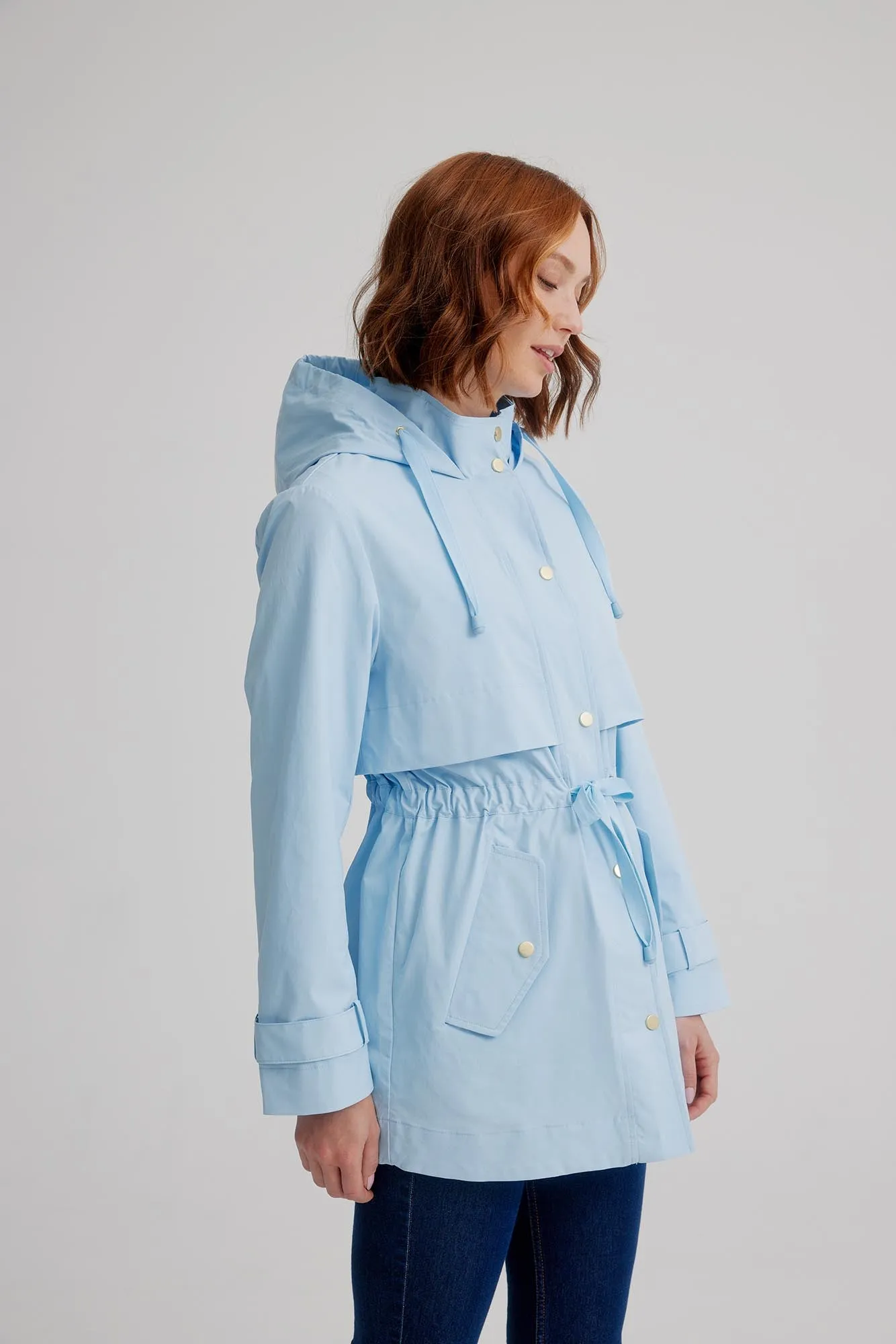Nikki Jones - Trench Style Anorak - Sky Blue - LARGE