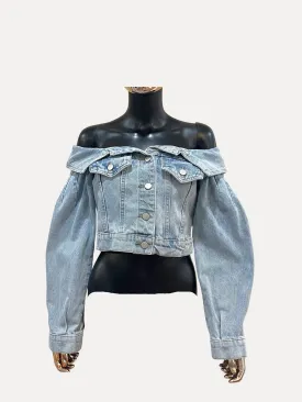 Off Shoulder Denim Jacket XS