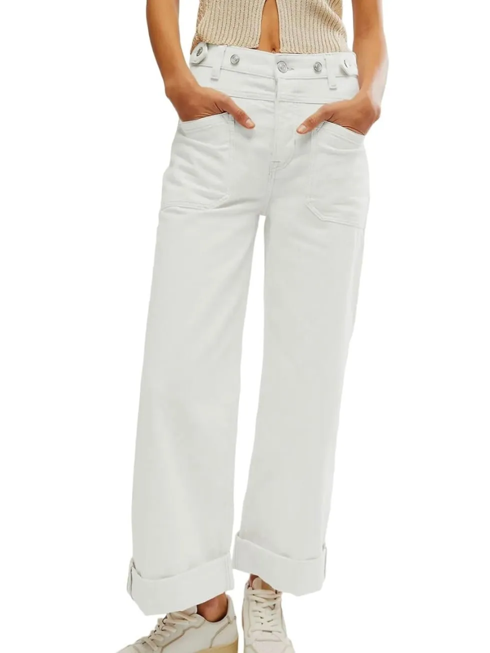 Off white contrast jeans detail