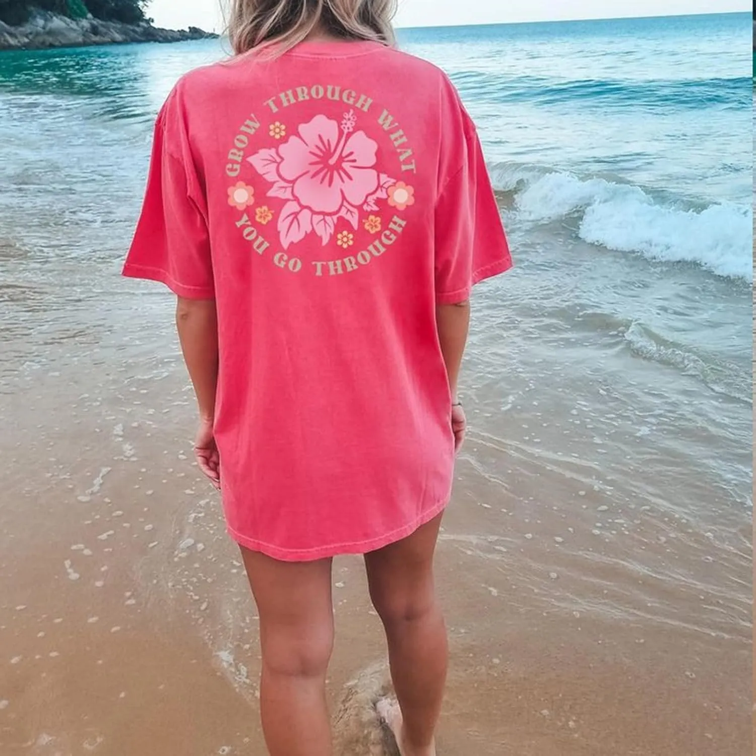 Preppy Oversized T Shirt Teen Girls Y2k Baggy Going Out Womens Cute Short Sleeve Graphic Tees Aesthetic Summer Tops