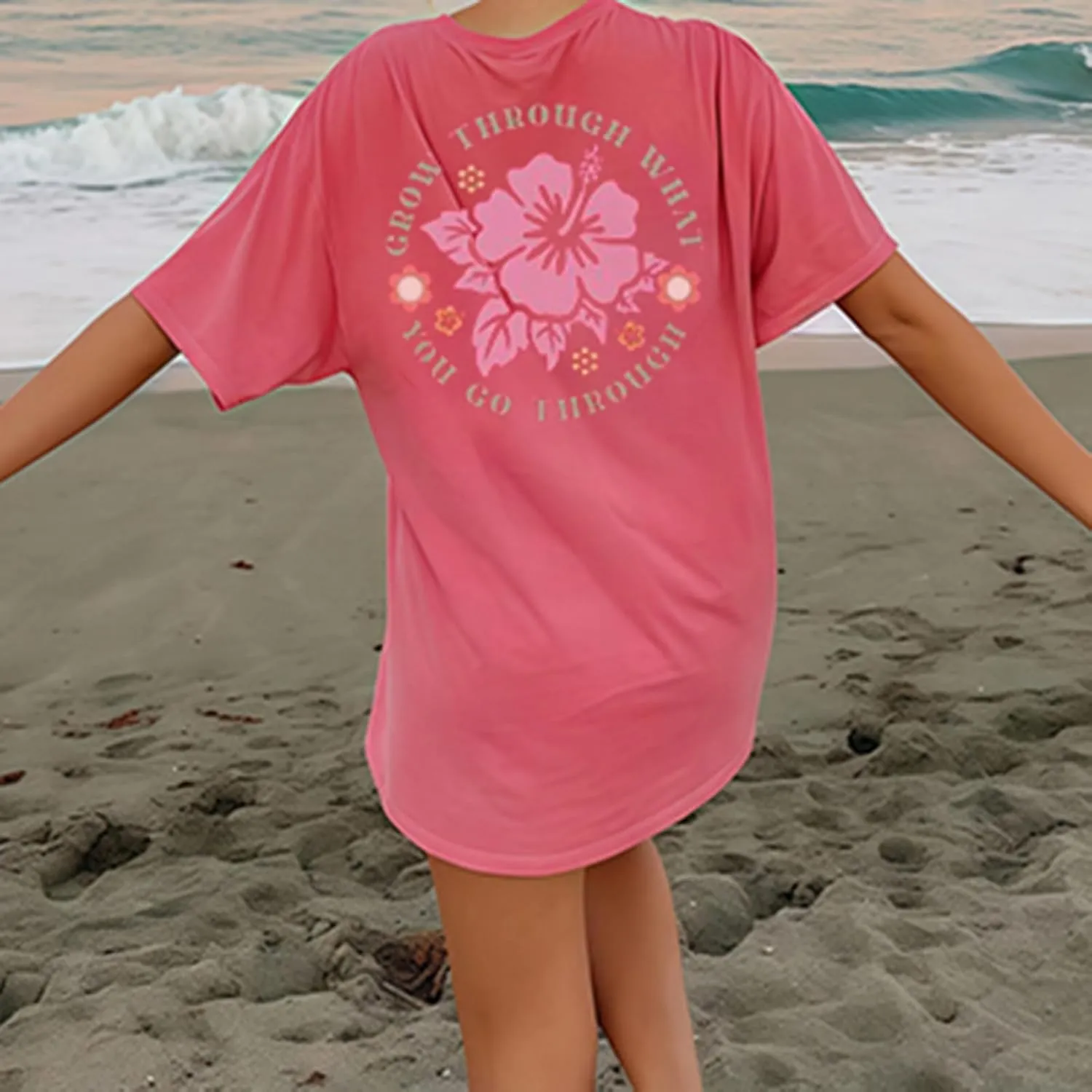 Preppy Oversized T Shirt Teen Girls Y2k Baggy Going Out Womens Cute Short Sleeve Graphic Tees Aesthetic Summer Tops