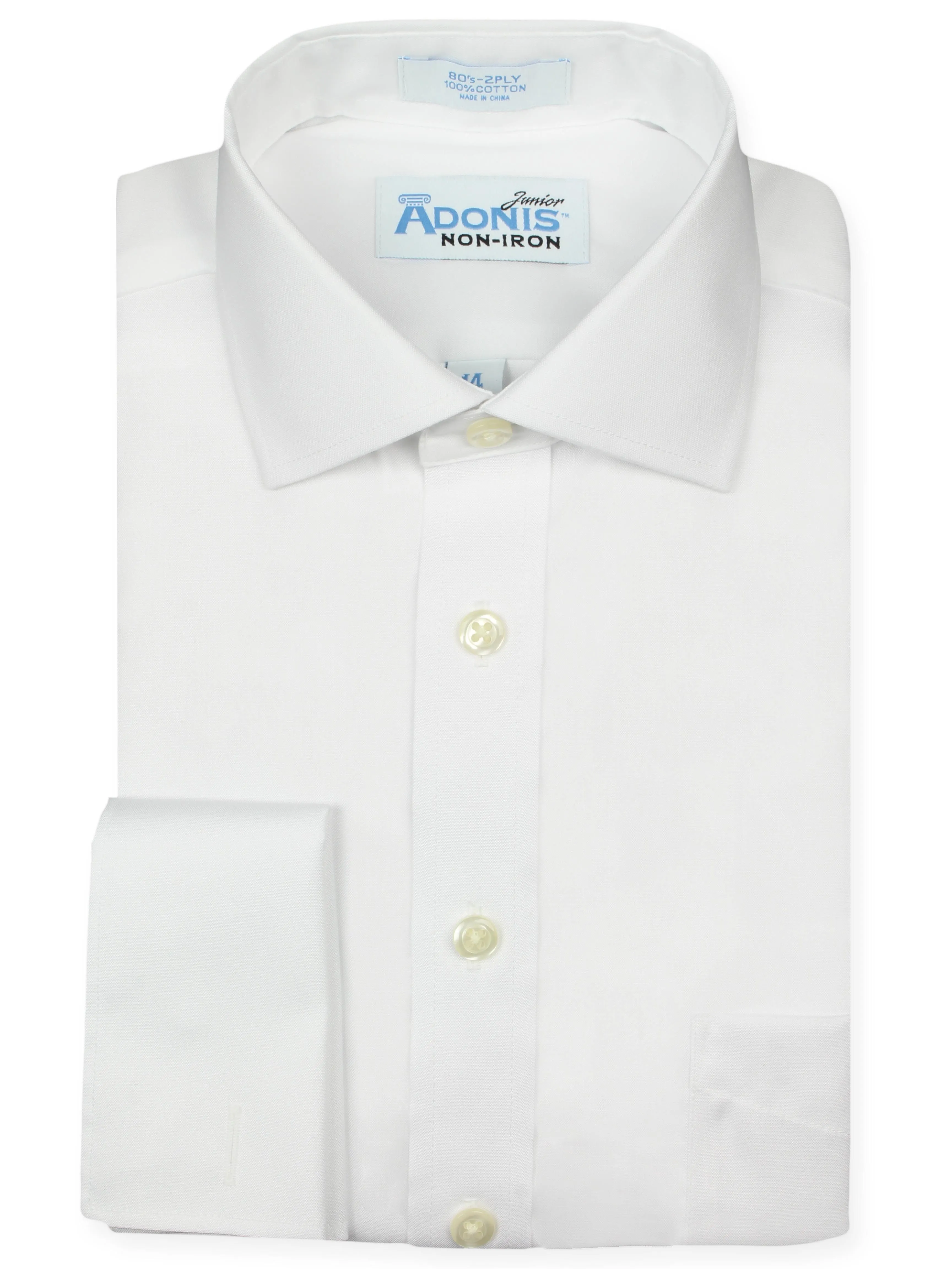 shirt l/s 100% cotton non iron french cuff slim - pinpoint
