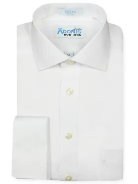 shirt l/s 100% cotton non iron french cuff slim - pinpoint