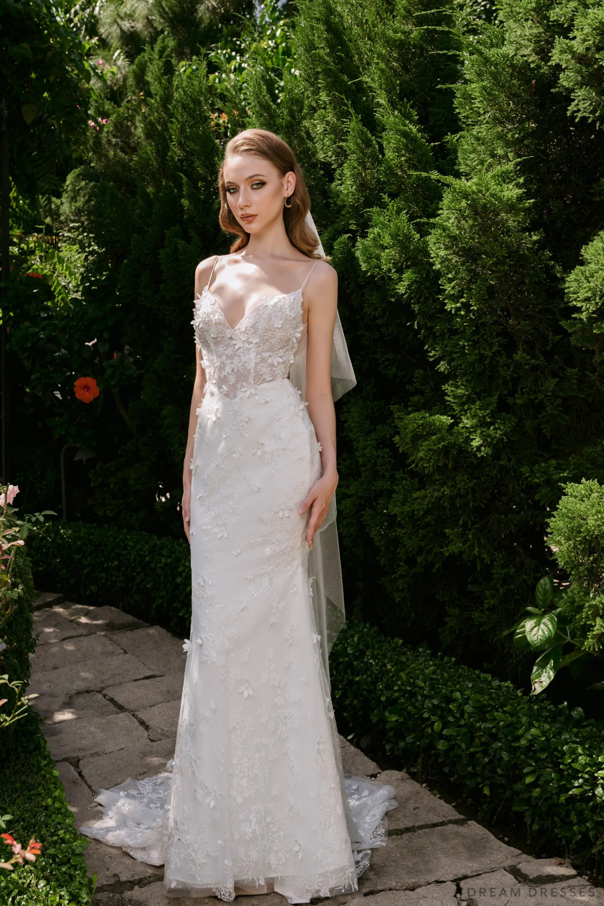 Spaghetti Strap Mermaid Wedding Dress (#AMANDA)