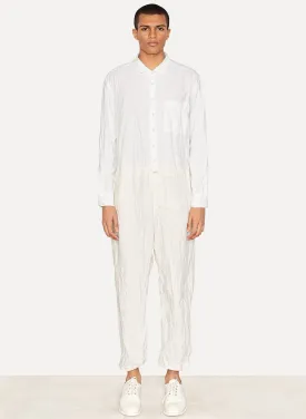 White Natural Paper Cotton Overall