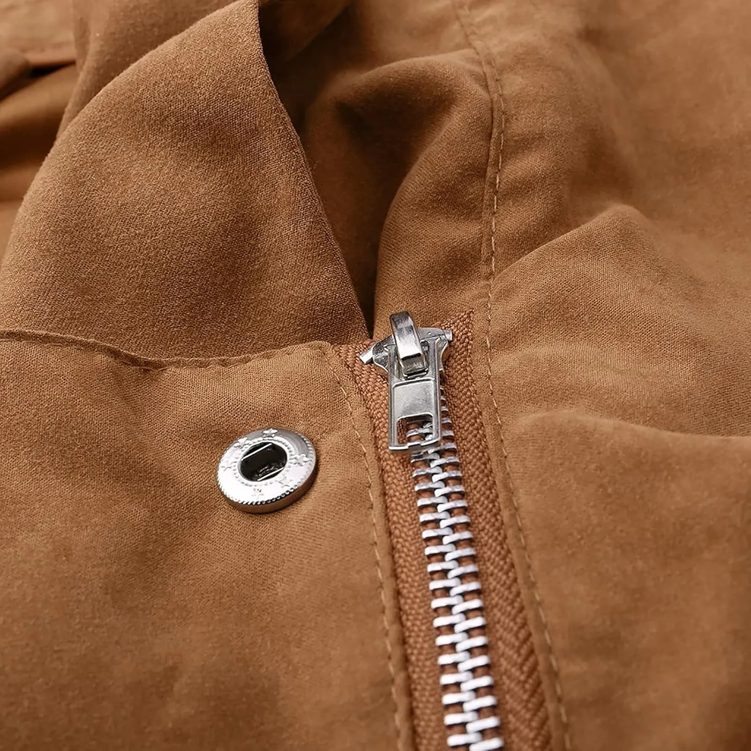 Womens Leather Jacket 2023 Fashion Faux Suede Biker Jackets Fall Zip Up Pu Motorcycle Slim Fit Coats with Pockets