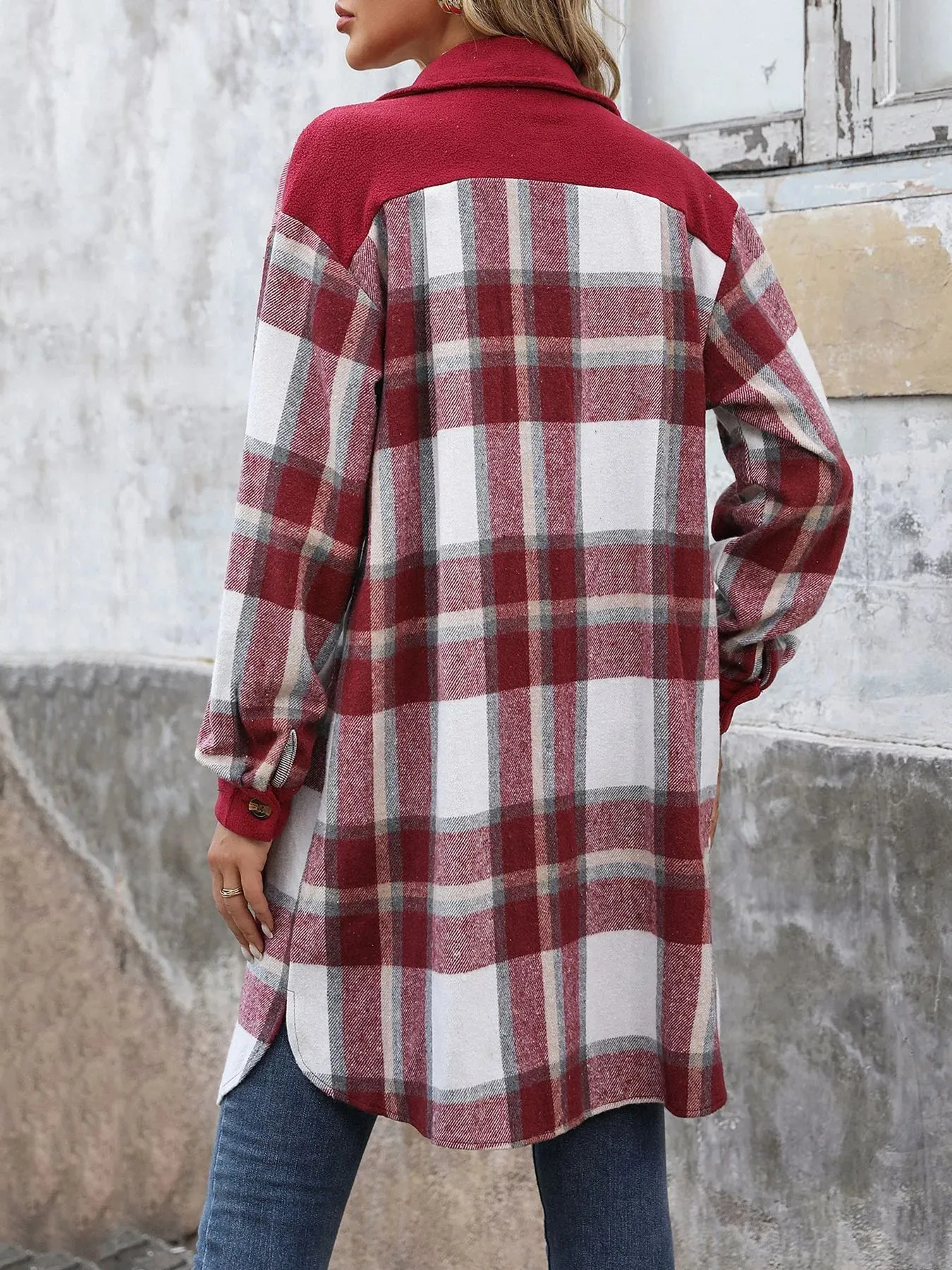 Women's Plaid Long Coat