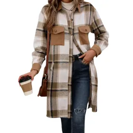 Women's Plaid Long Coat
