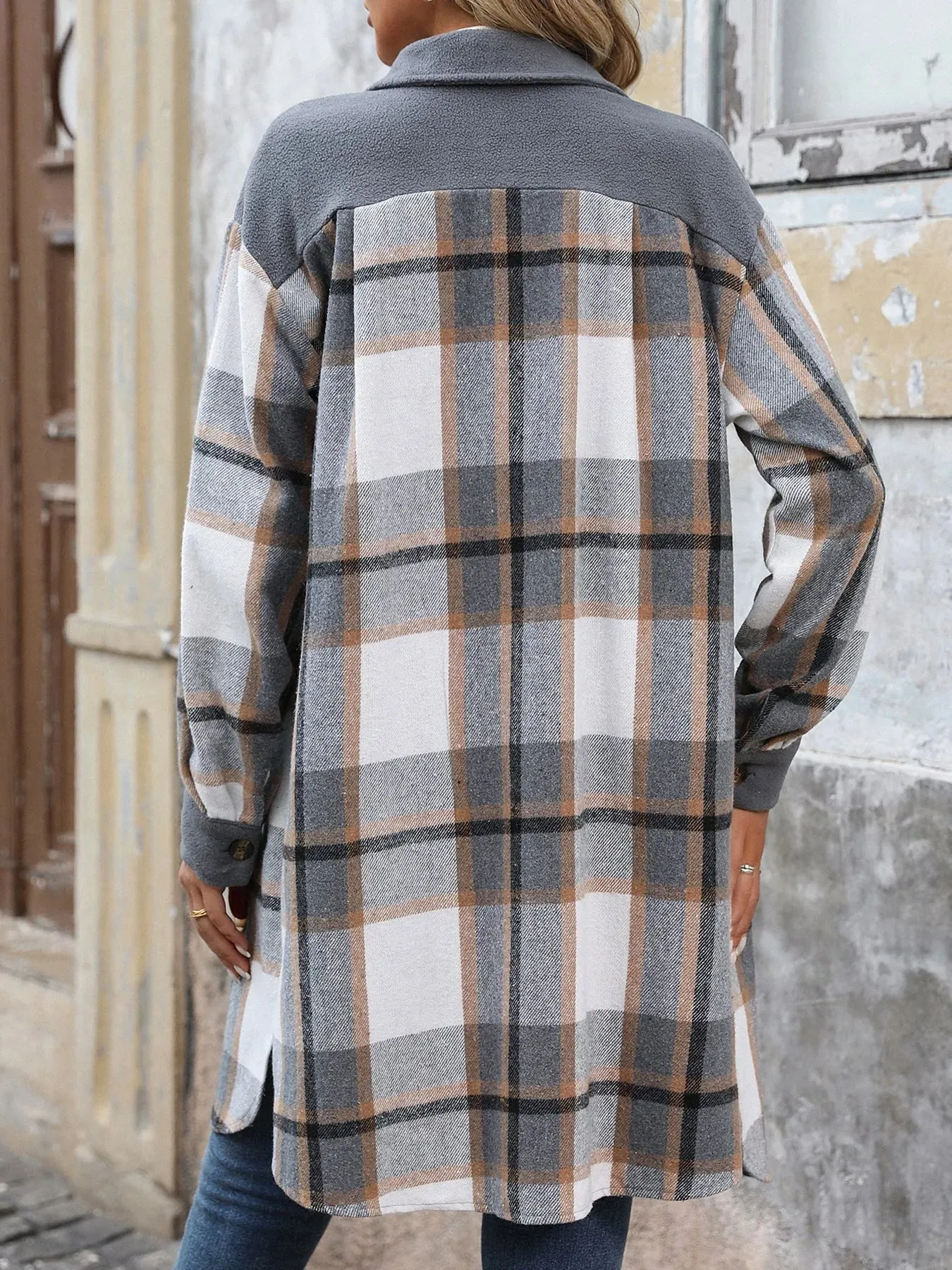 Women's Plaid Long Coat