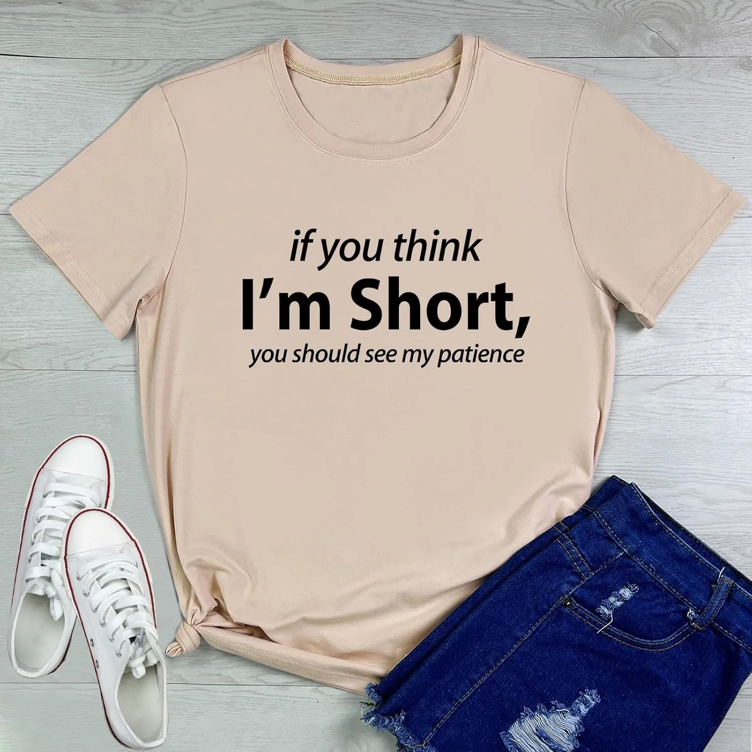 YITAN Womens I'm Short Graphic Tees Cute Summer T-Shirts